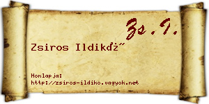 Zsiros Ildikó névjegykártya