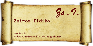 Zsiros Ildikó névjegykártya